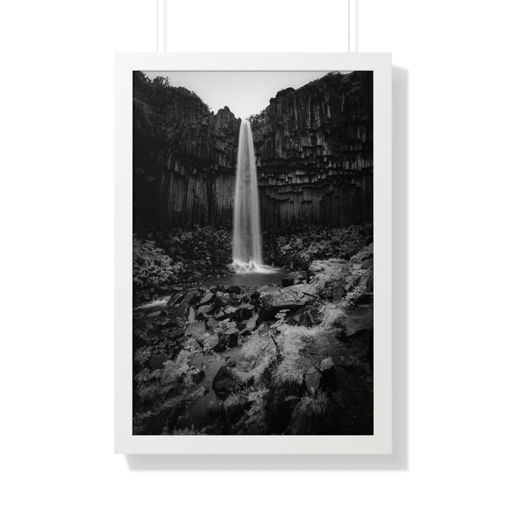 Svartifoss in Black and White - Framed Print - Visiting This World