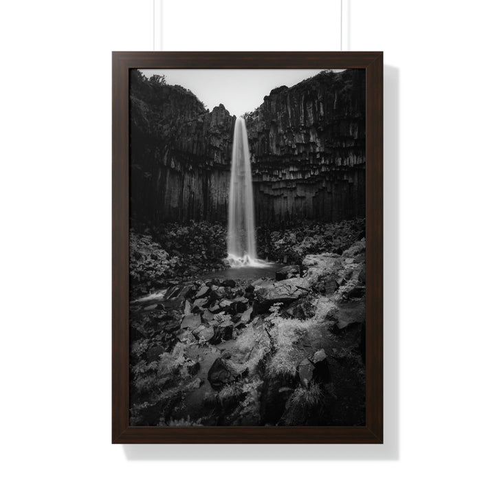 Svartifoss in Black and White - Framed Print - Visiting This World