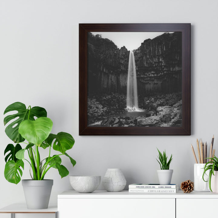 Svartifoss in Black and White - Framed Print - Visiting This World