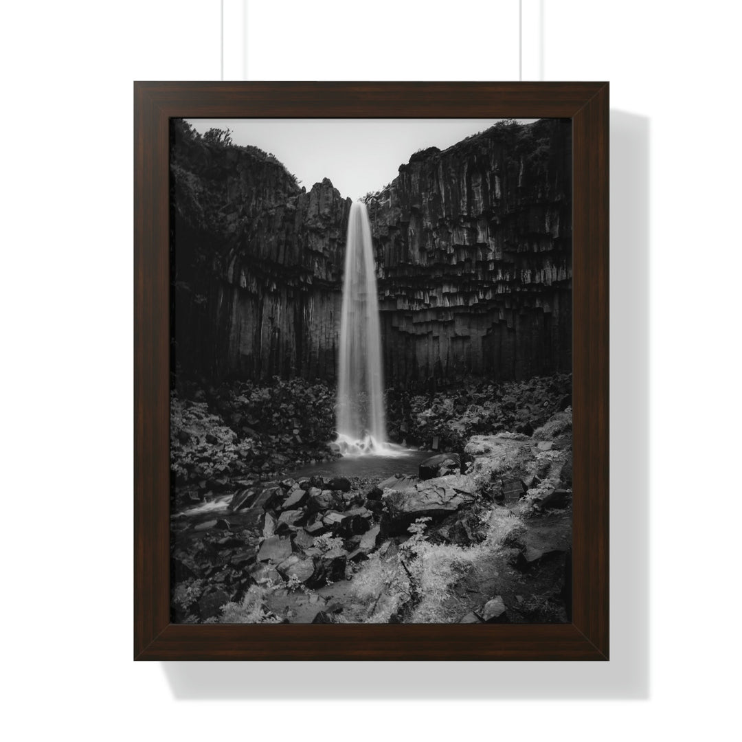 Svartifoss in Black and White - Framed Print - Visiting This World