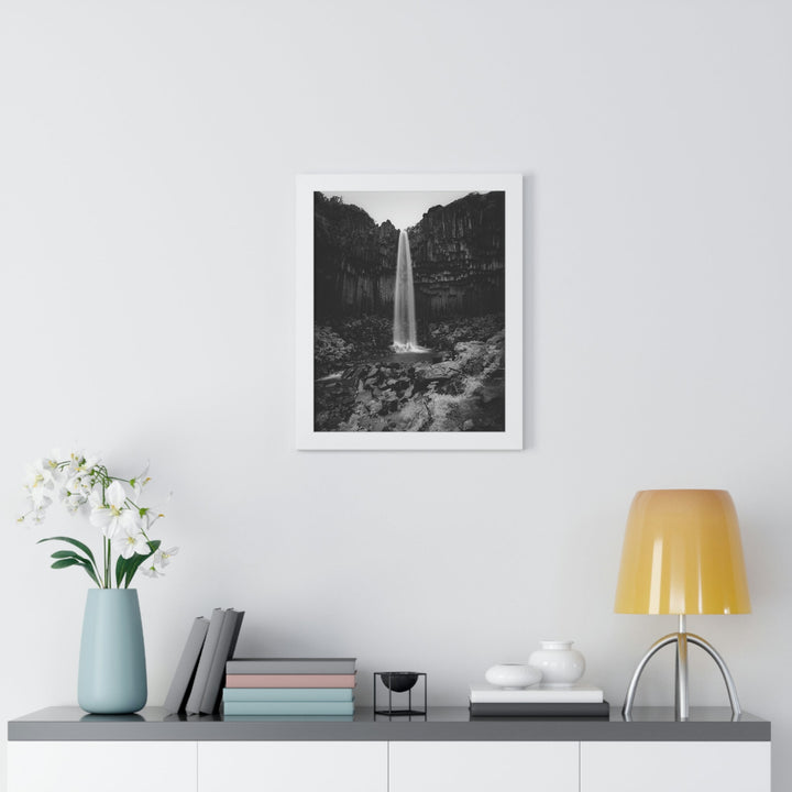 Svartifoss in Black and White - Framed Print - Visiting This World