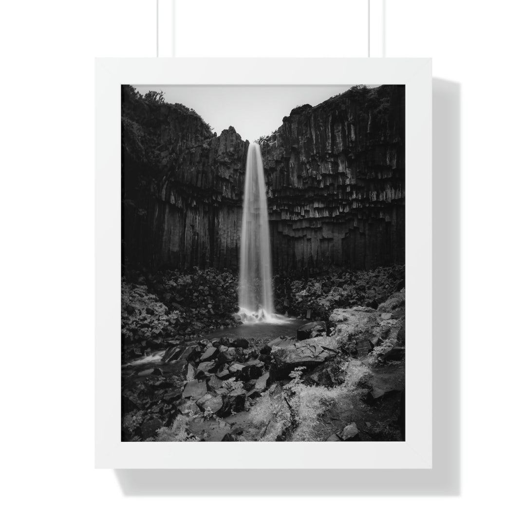 Svartifoss in Black and White - Framed Print - Visiting This World