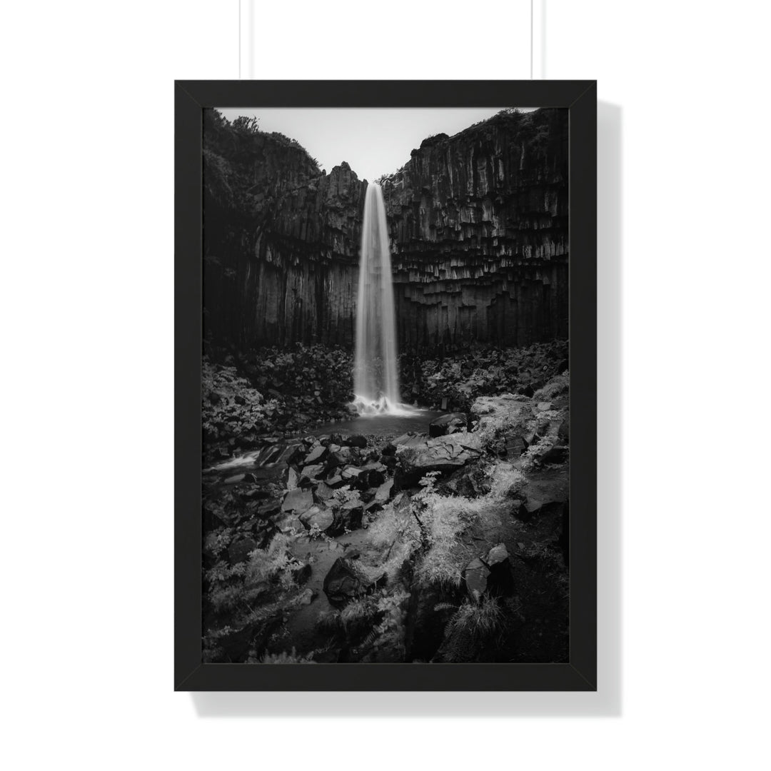 Svartifoss in Black and White - Framed Print - Visiting This World