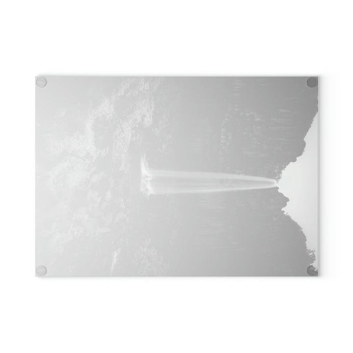 Svartifoss in Black and White - Glass Cutting Board - Visiting This World