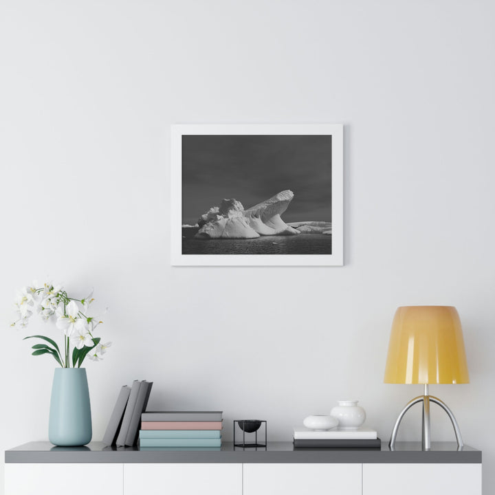 The Angles of an Iceberg in Black and White - Framed Print - Visiting This World