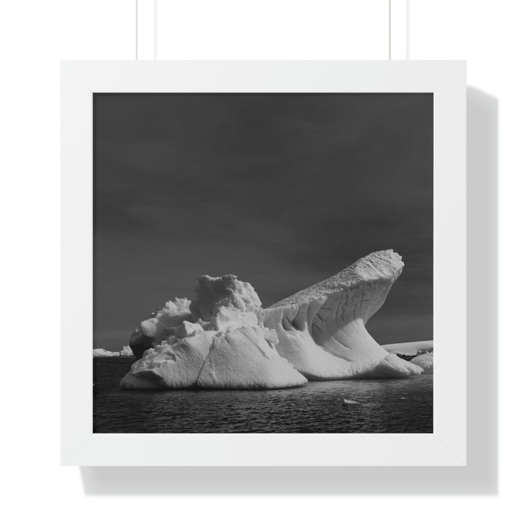 The Angles of an Iceberg in Black and White - Framed Print - Visiting This World