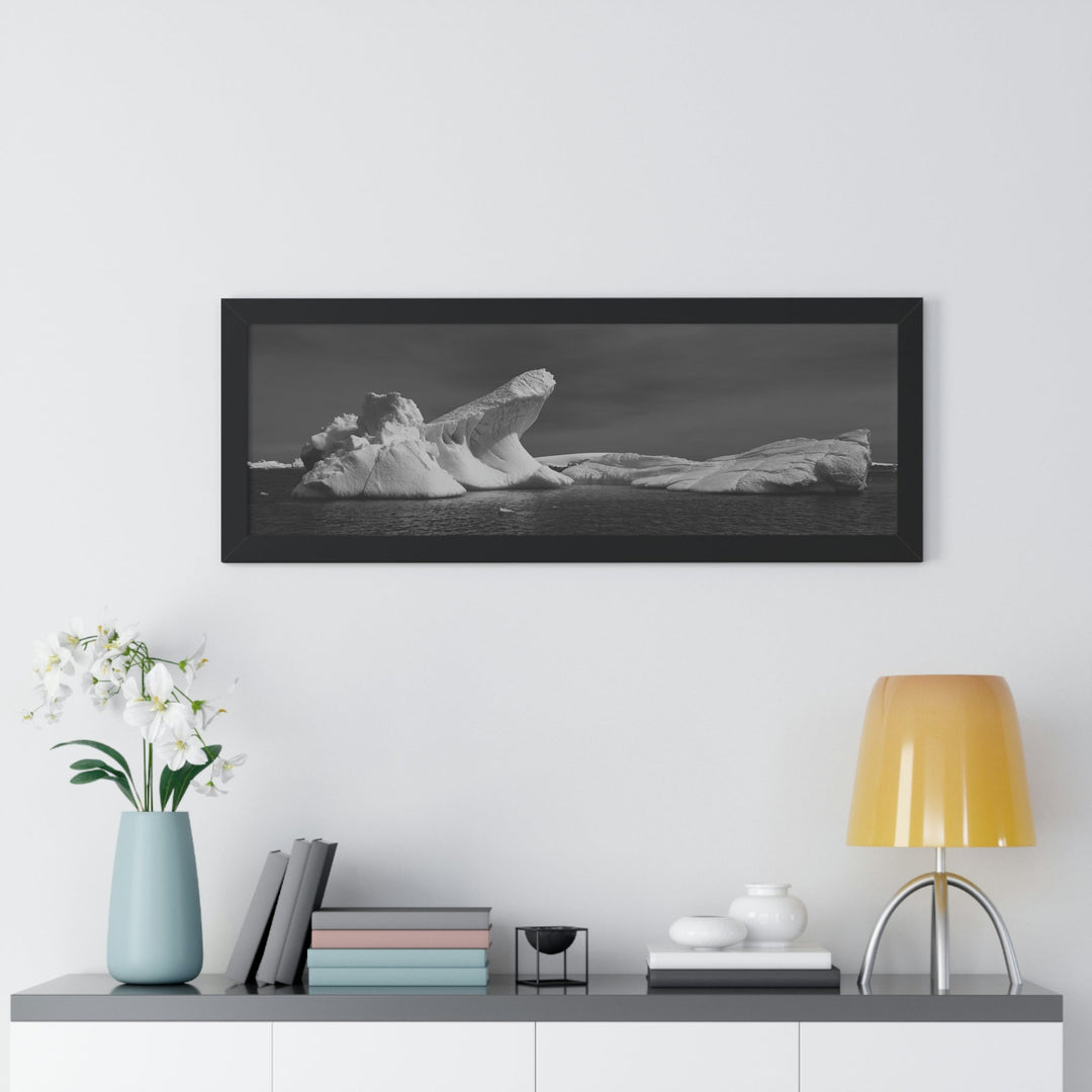 The Angles of an Iceberg in Black and White - Framed Print - Visiting This World