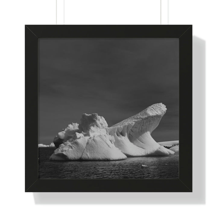 The Angles of an Iceberg in Black and White - Framed Print - Visiting This World