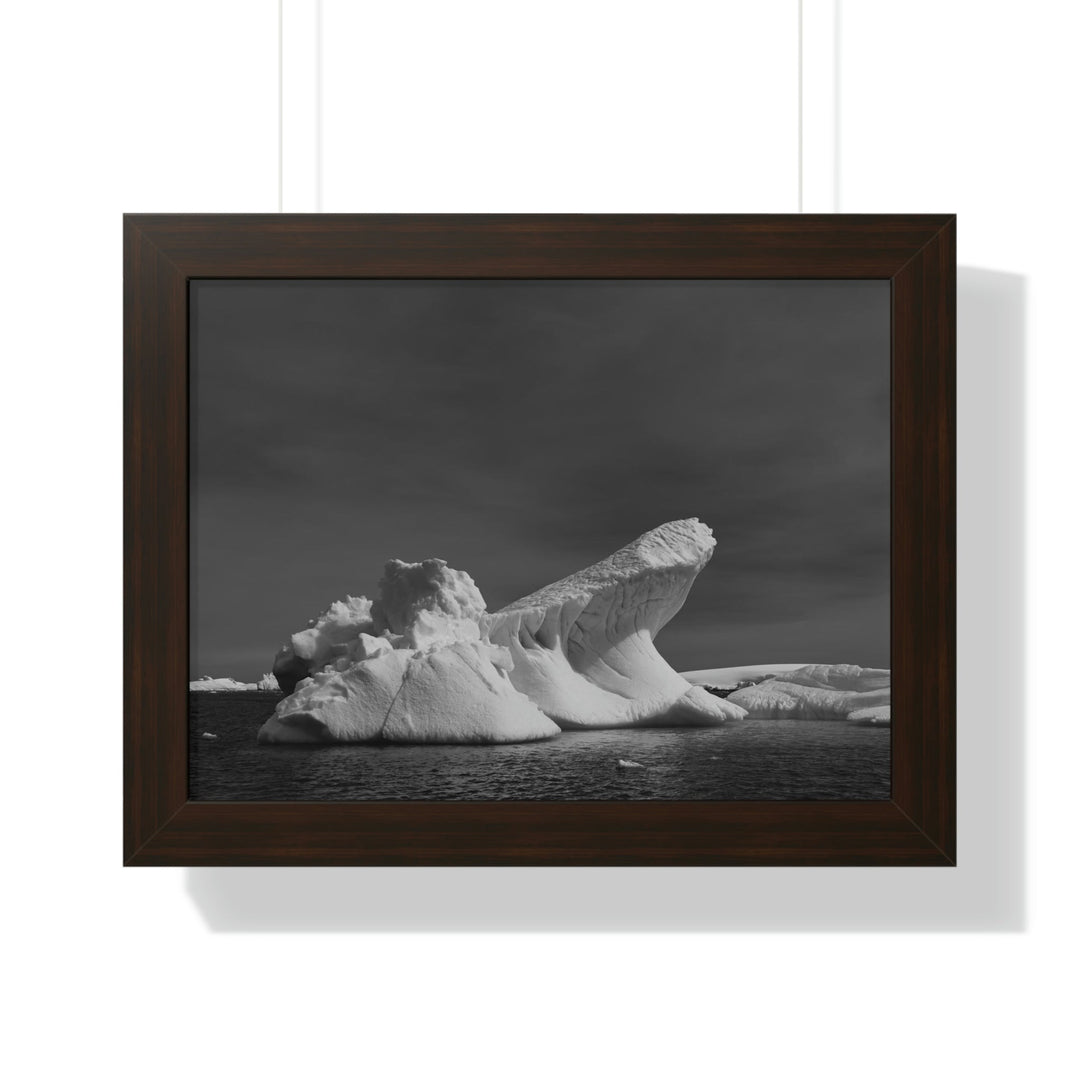 The Angles of an Iceberg in Black and White - Framed Print - Visiting This World