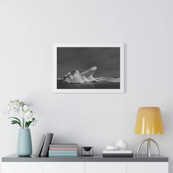 The Angles of an Iceberg in Black and White - Framed Print - Visiting This World