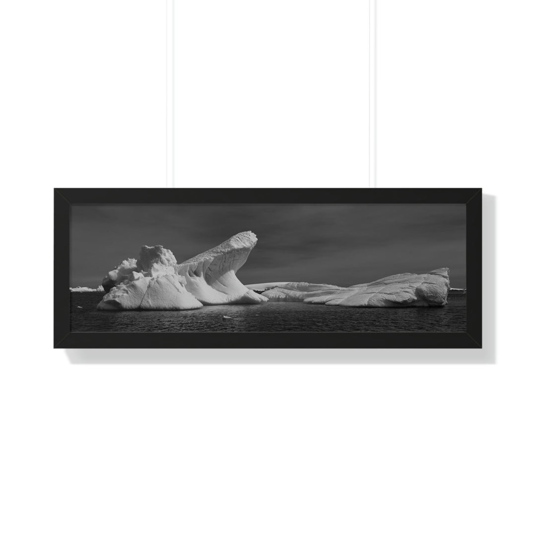 The Angles of an Iceberg in Black and White - Framed Print - Visiting This World