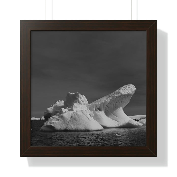 The Angles of an Iceberg in Black and White - Framed Print - Visiting This World