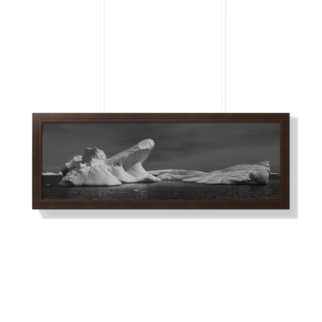 The Angles of an Iceberg in Black and White - Framed Print - Visiting This World