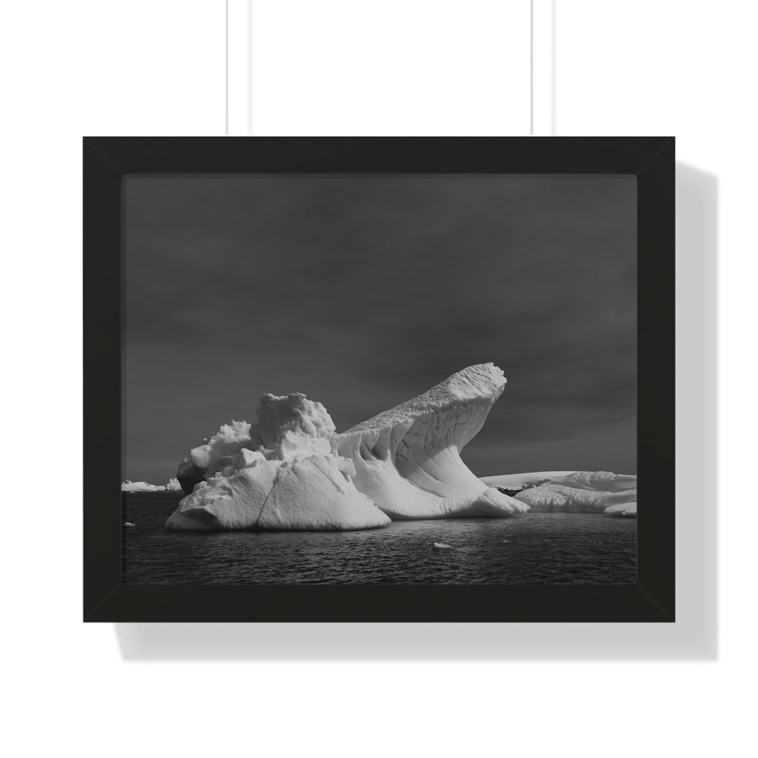 The Angles of an Iceberg in Black and White - Framed Print - Visiting This World