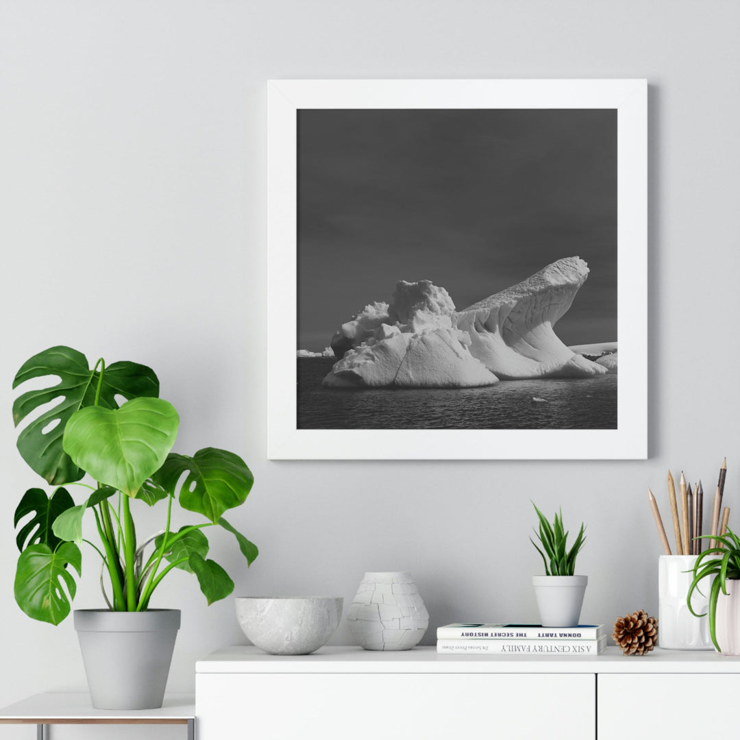 The Angles of an Iceberg in Black and White - Framed Print - Visiting This World