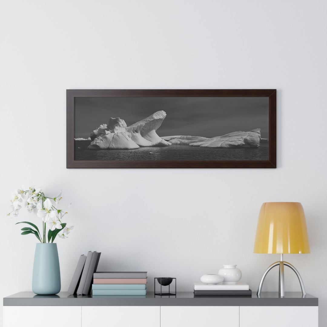 The Angles of an Iceberg in Black and White - Framed Print - Visiting This World