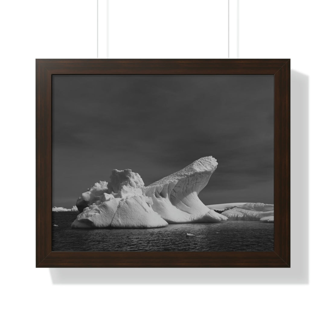 The Angles of an Iceberg in Black and White - Framed Print - Visiting This World