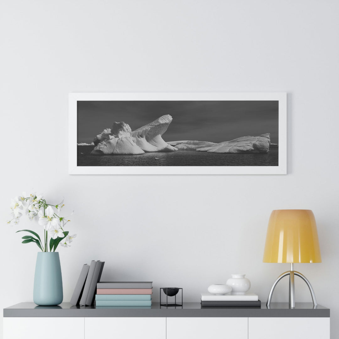 The Angles of an Iceberg in Black and White - Framed Print - Visiting This World