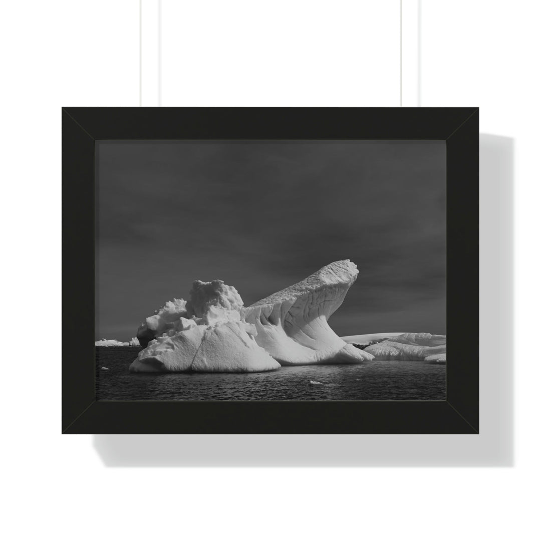 The Angles of an Iceberg in Black and White - Framed Print - Visiting This World