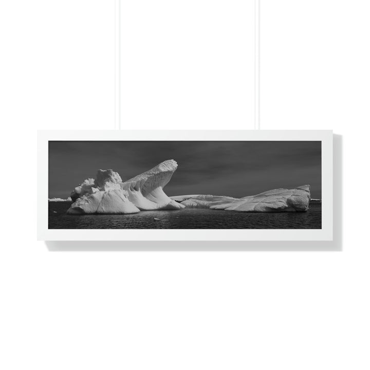 The Angles of an Iceberg in Black and White - Framed Print - Visiting This World