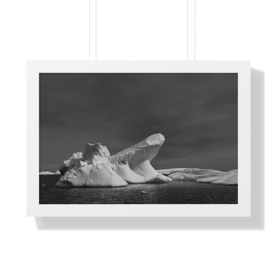 The Angles of an Iceberg in Black and White - Framed Print - Visiting This World