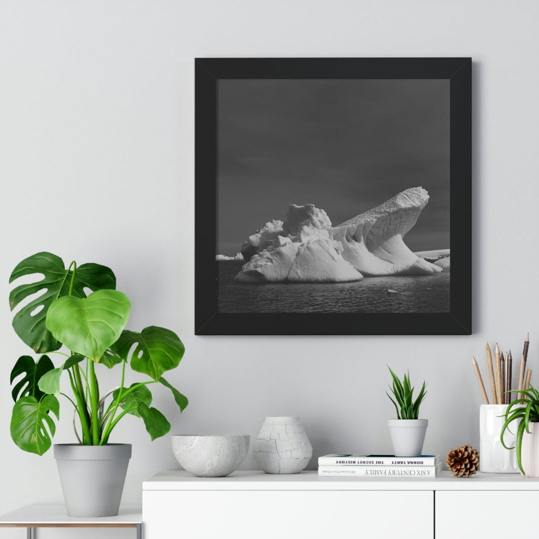 The Angles of an Iceberg in Black and White - Framed Print - Visiting This World