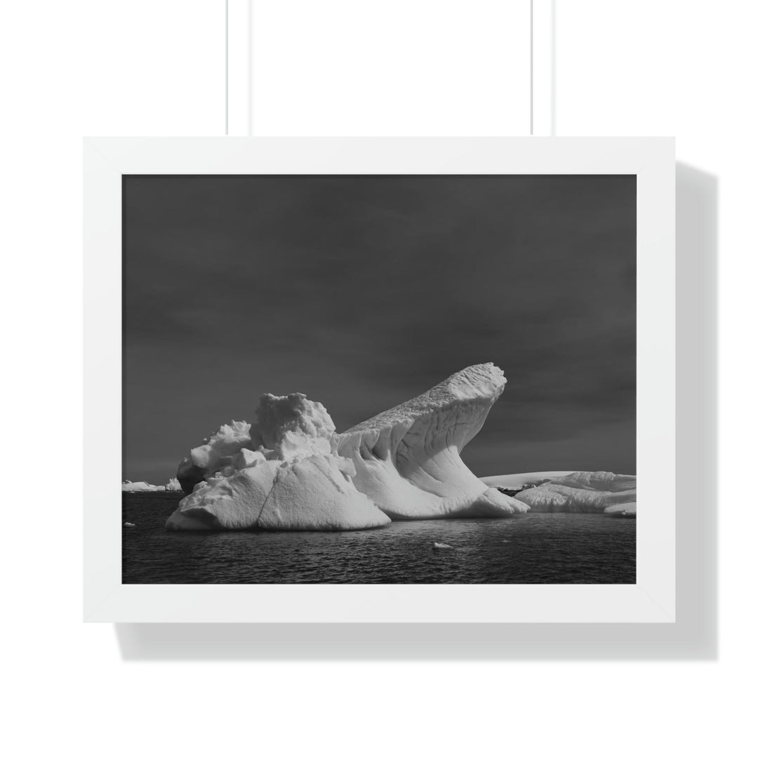 The Angles of an Iceberg in Black and White - Framed Print - Visiting This World