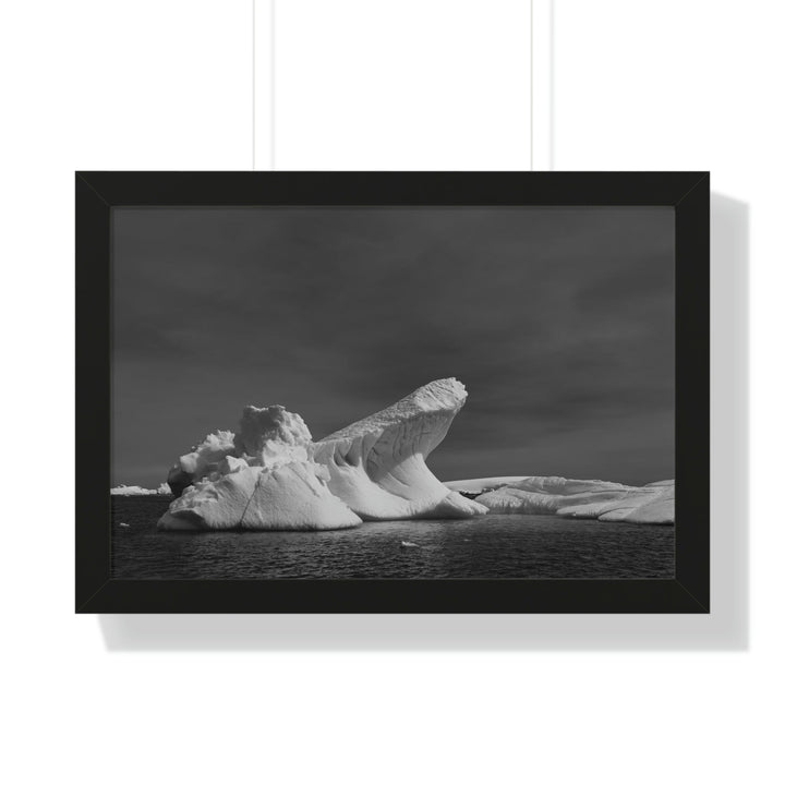 The Angles of an Iceberg in Black and White - Framed Print - Visiting This World