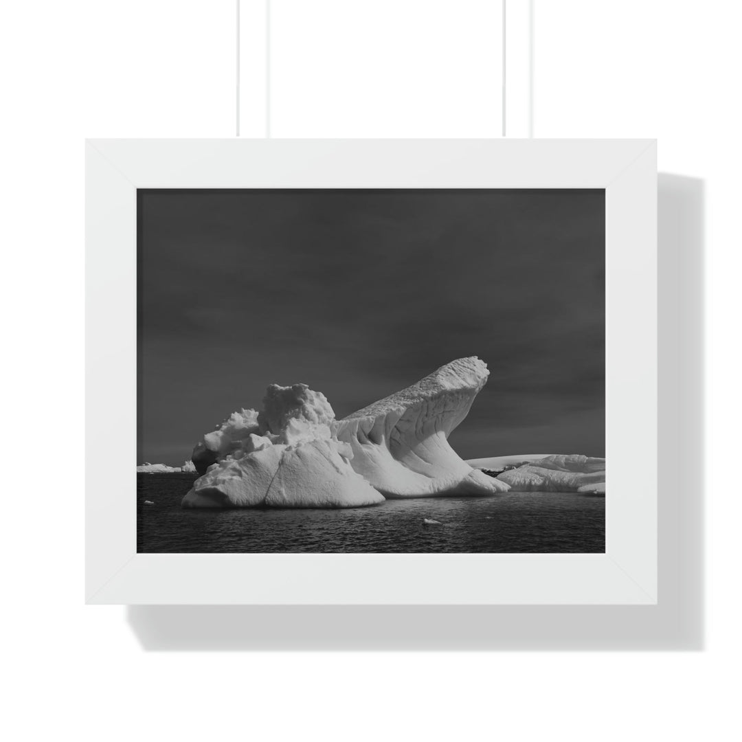 The Angles of an Iceberg in Black and White - Framed Print - Visiting This World