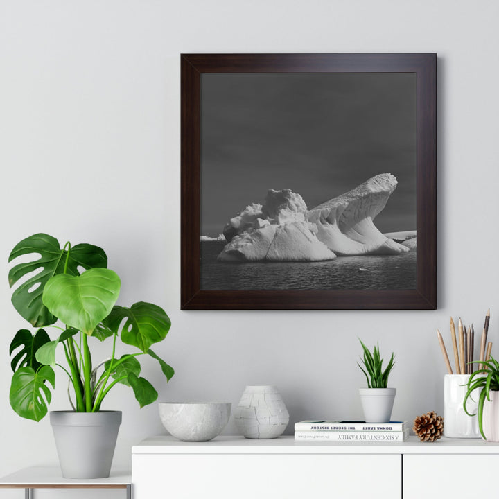 The Angles of an Iceberg in Black and White - Framed Print - Visiting This World