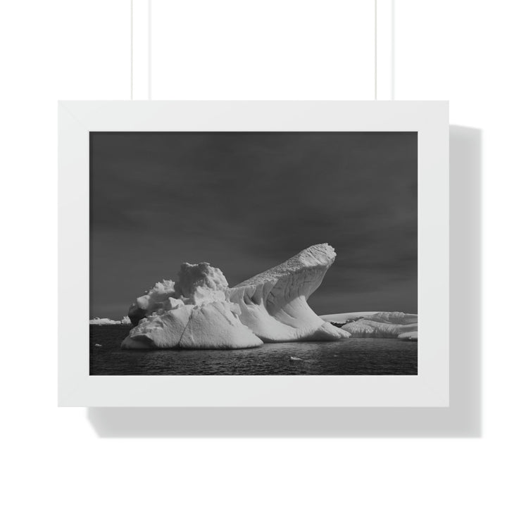 The Angles of an Iceberg in Black and White - Framed Print - Visiting This World