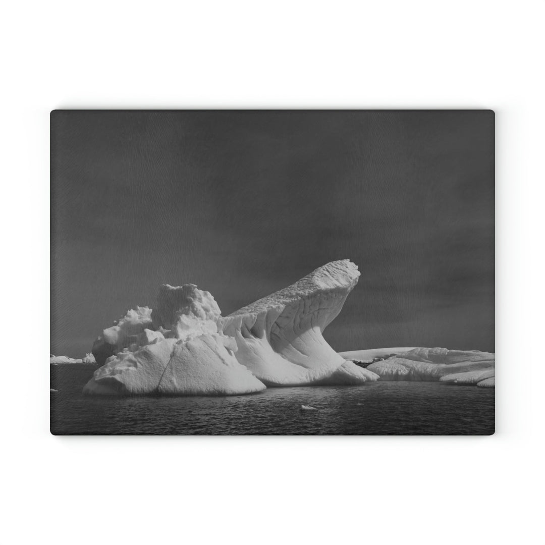 The Angles of an Iceberg in Black and White - Glass Cutting Board - Visiting This World