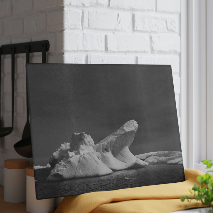 The Angles of an Iceberg in Black and White - Glass Cutting Board - Visiting This World