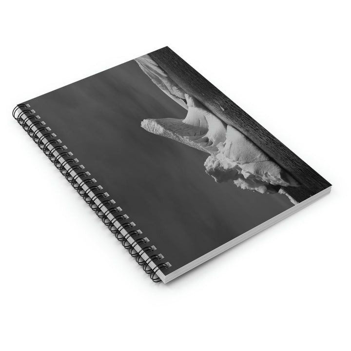 The Angles of an Iceberg in Black and White - Spiral Ruled Line Notebook - Visiting This World