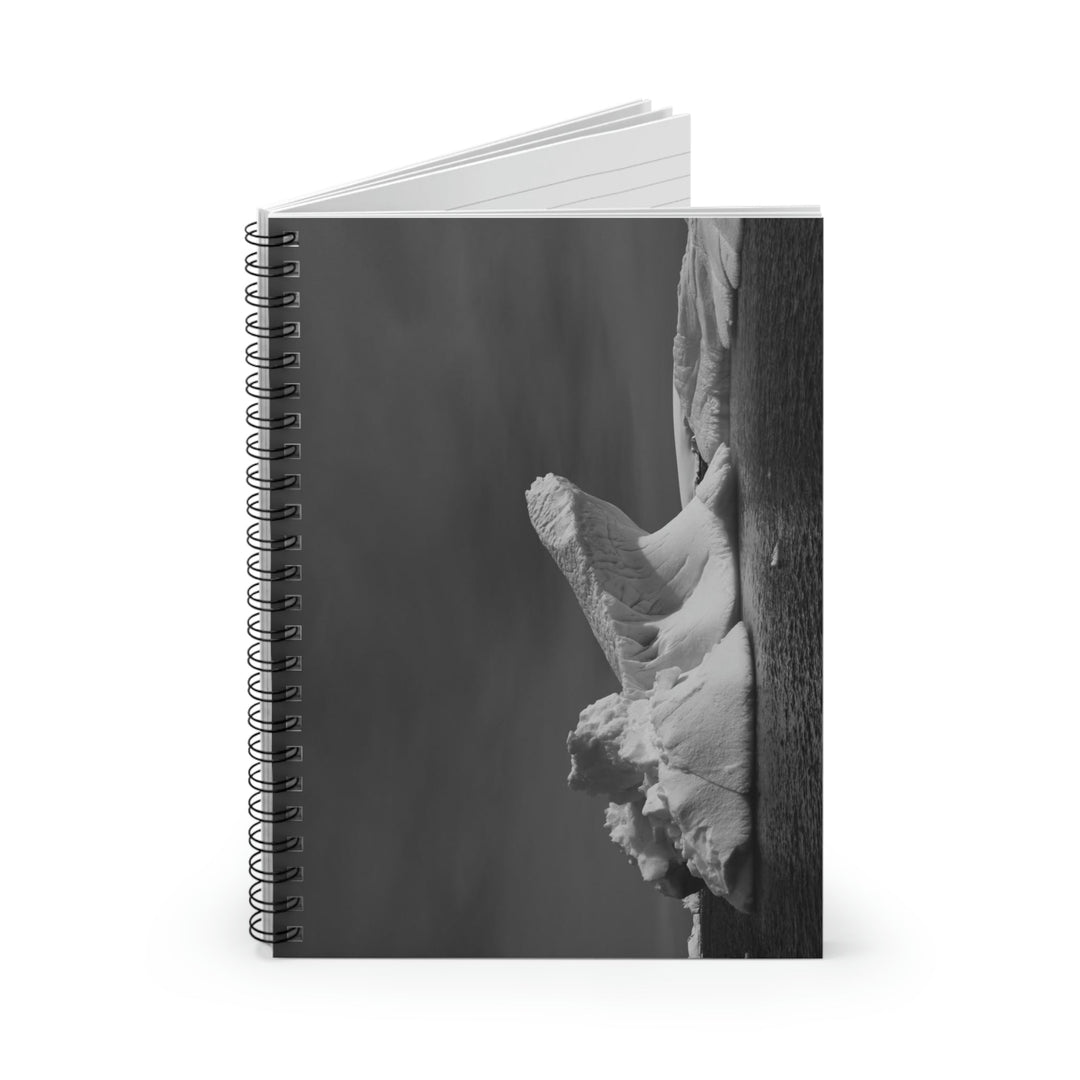 The Angles of an Iceberg in Black and White - Spiral Ruled Line Notebook - Visiting This World