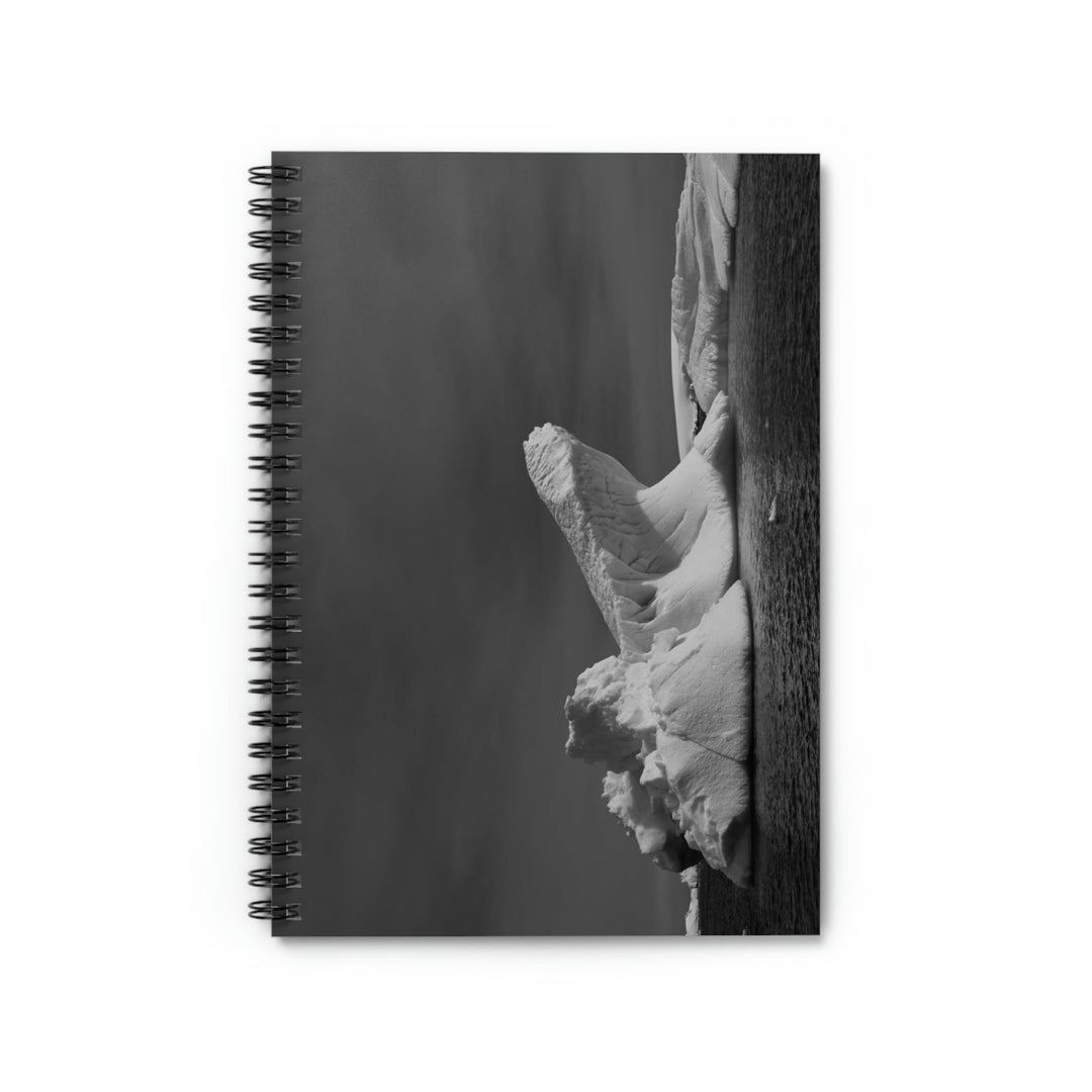 The Angles of an Iceberg in Black and White - Spiral Ruled Line Notebook - Visiting This World