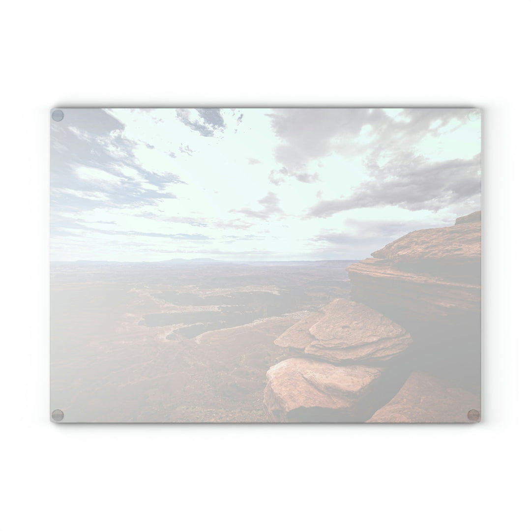 The Canyon Below - Glass Cutting Board - Visiting This World