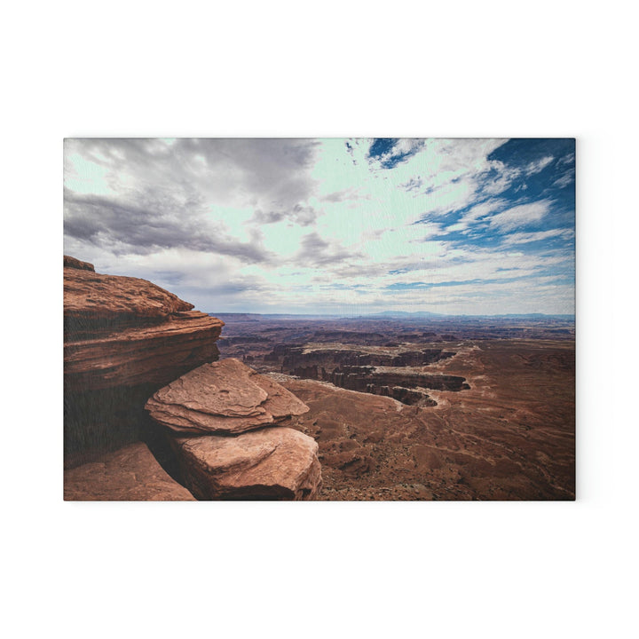 The Canyon Below - Glass Cutting Board - Visiting This World