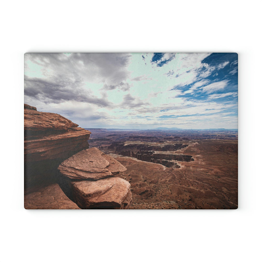 The Canyon Below - Glass Cutting Board - Visiting This World