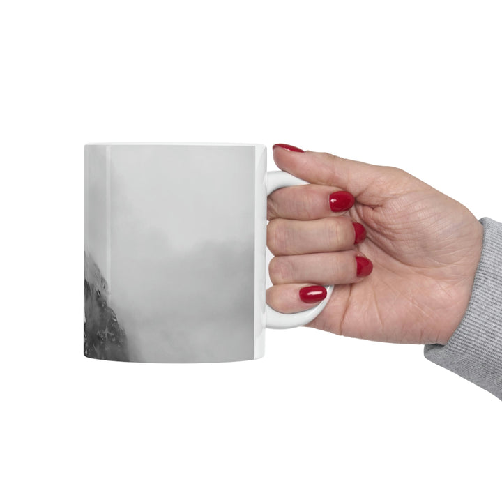 The Mist Descends in Black and White - Ceramic Mug 11oz - Visiting This World