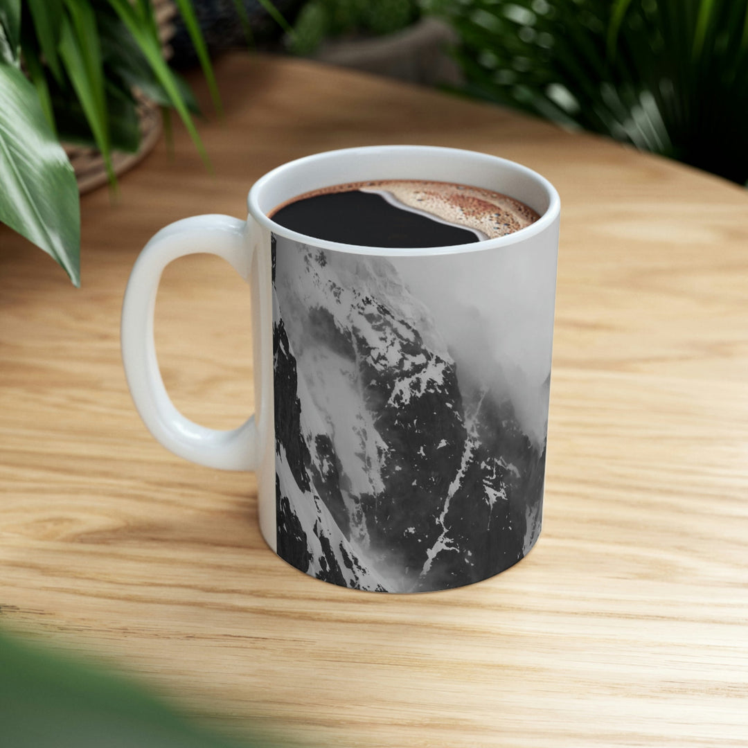 The Mist Descends in Black and White - Ceramic Mug 11oz - Visiting This World