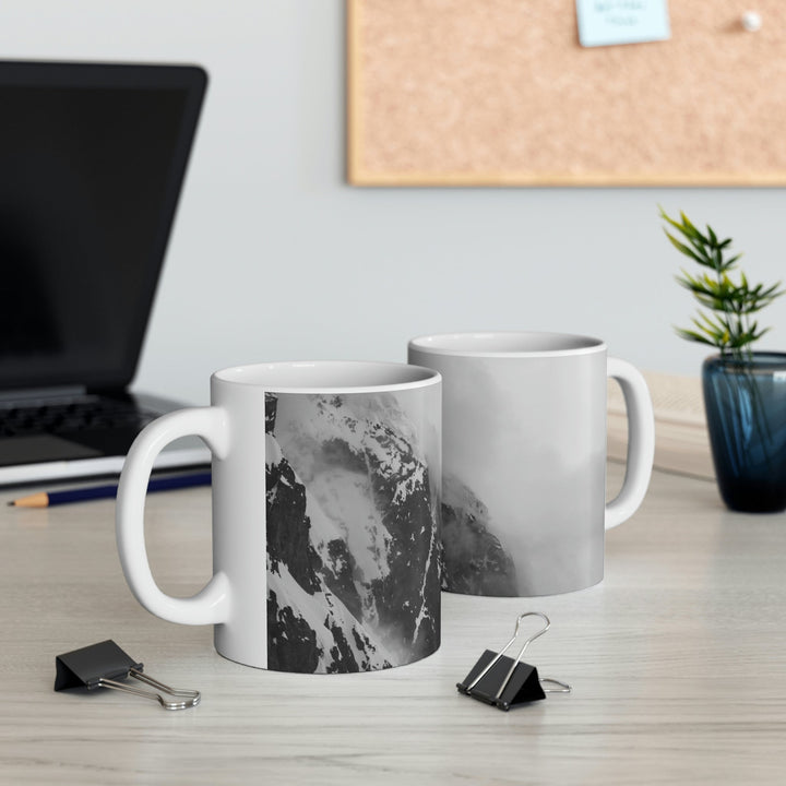 The Mist Descends in Black and White - Ceramic Mug 11oz - Visiting This World