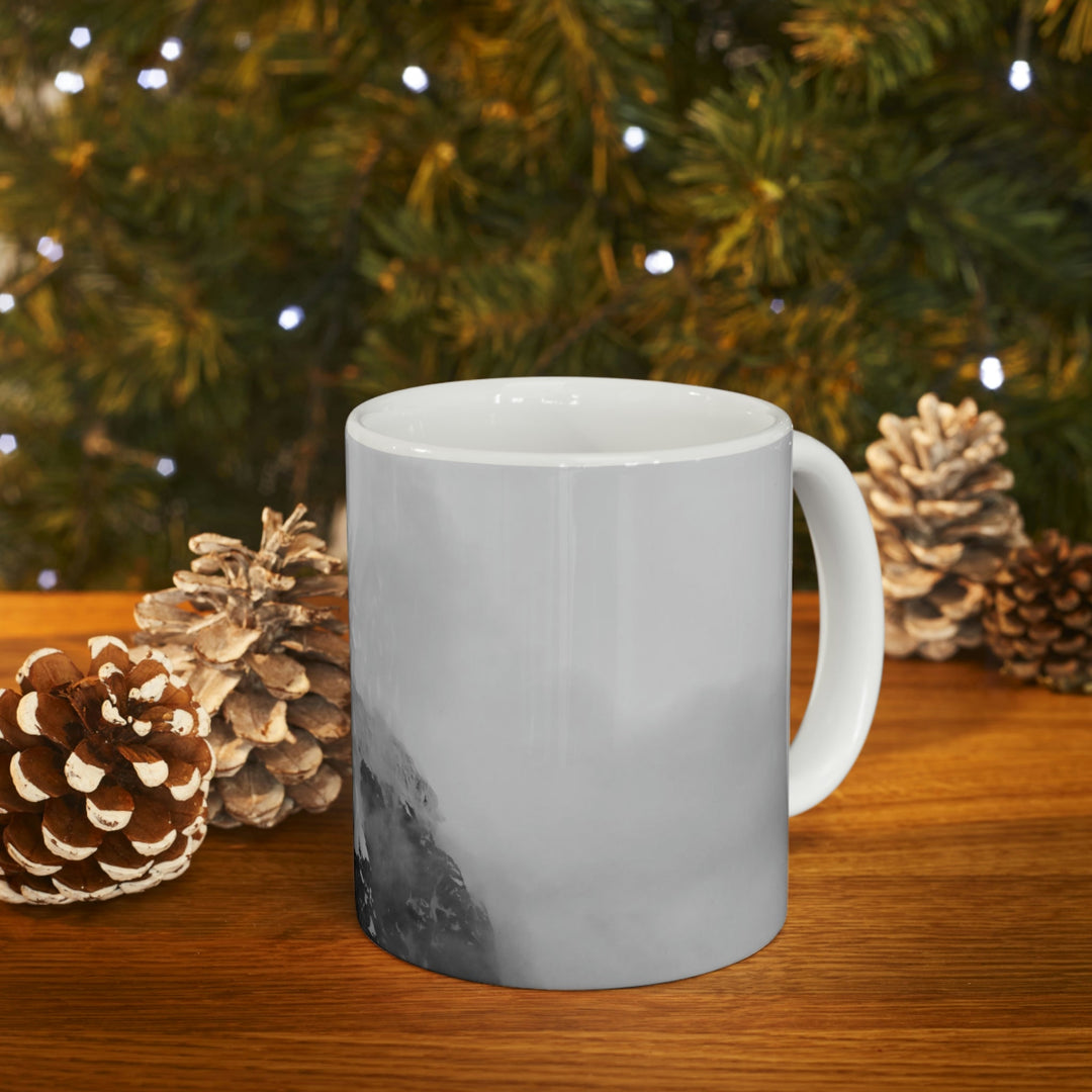 The Mist Descends in Black and White - Ceramic Mug 11oz - Visiting This World