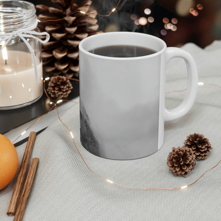 The Mist Descends in Black and White - Ceramic Mug 11oz - Visiting This World