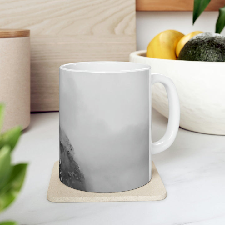 The Mist Descends in Black and White - Ceramic Mug 11oz - Visiting This World