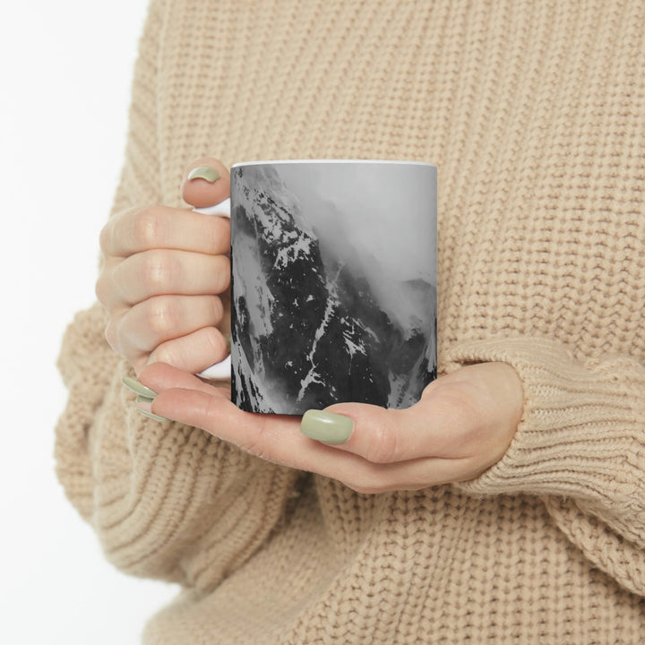 The Mist Descends in Black and White - Ceramic Mug 11oz - Visiting This World