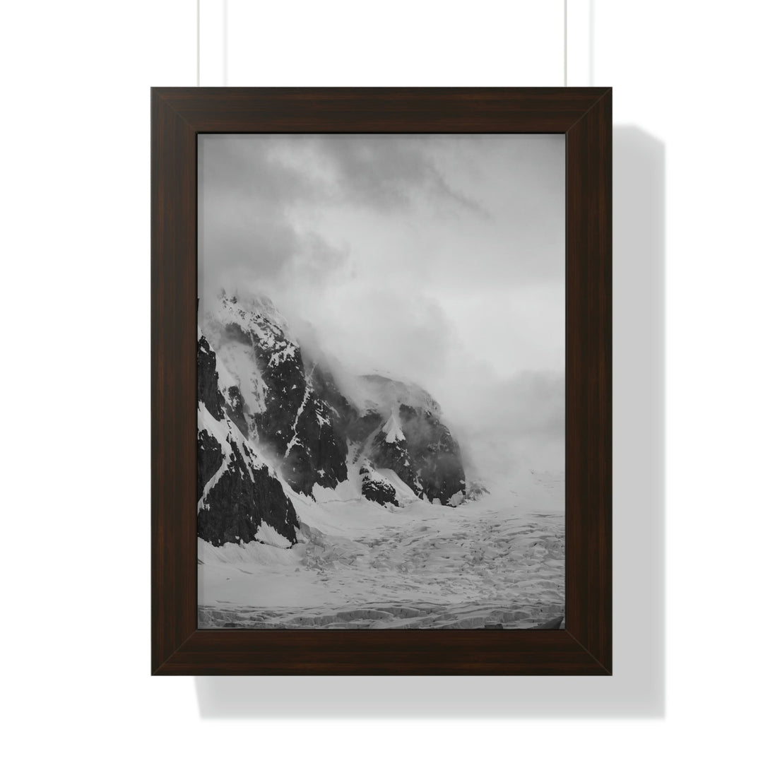 The Mist Descends in Black and White - Framed Print - Visiting This World