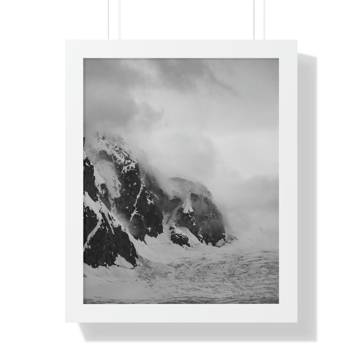 The Mist Descends in Black and White - Framed Print - Visiting This World