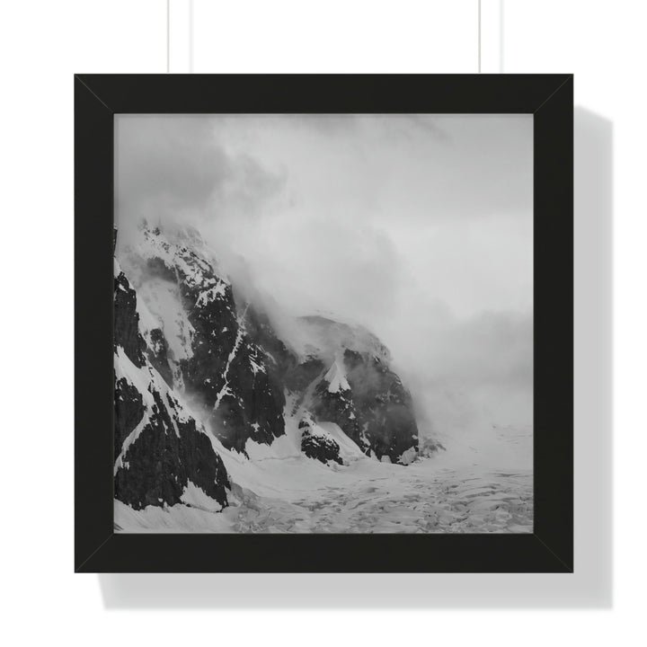 The Mist Descends in Black and White - Framed Print - Visiting This World