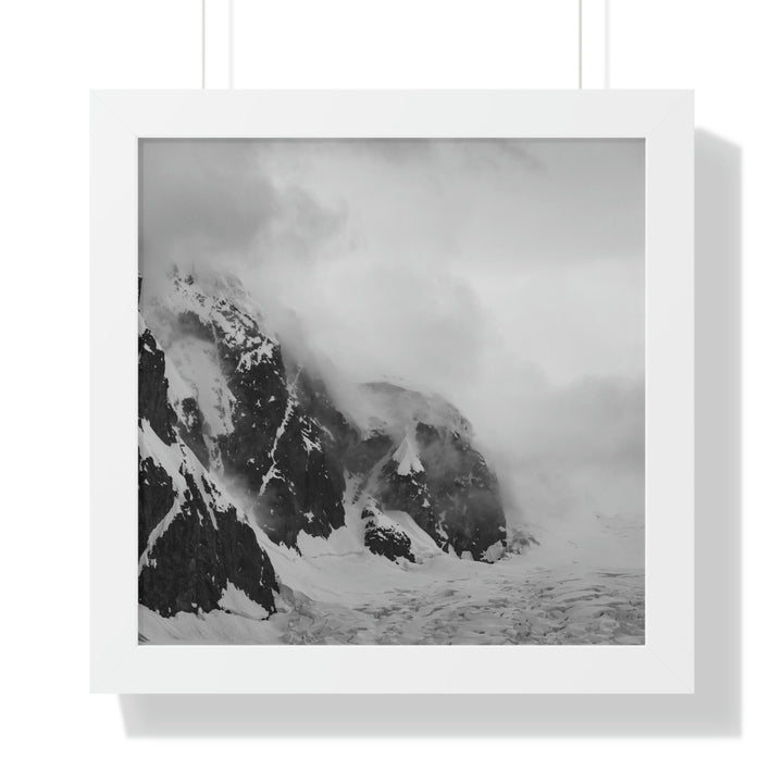 The Mist Descends in Black and White - Framed Print - Visiting This World